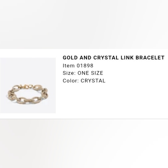 JCrew bracelet gold & crystal link rhinestone 01898 - Picture 3 of 6